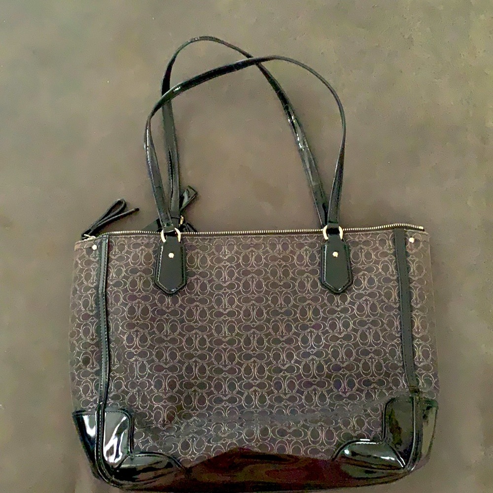 Coach handbag black/ silver